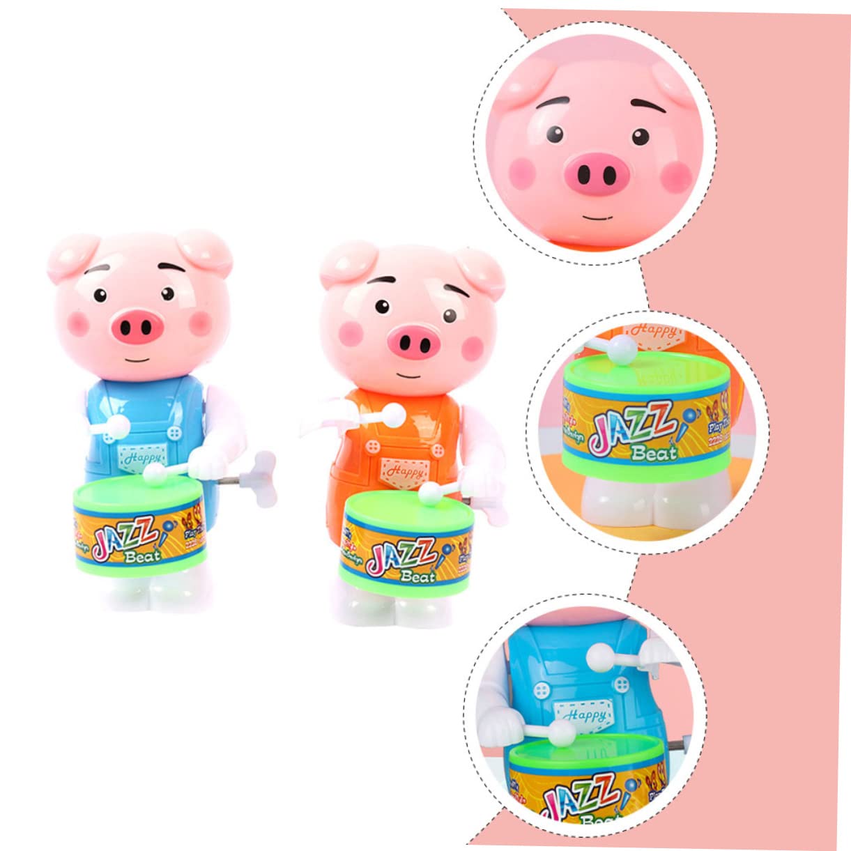 豚のおもちゃ Amazon | TOYANDONA 3個上チェーン 子供用発条玩具 おしゃれな豚