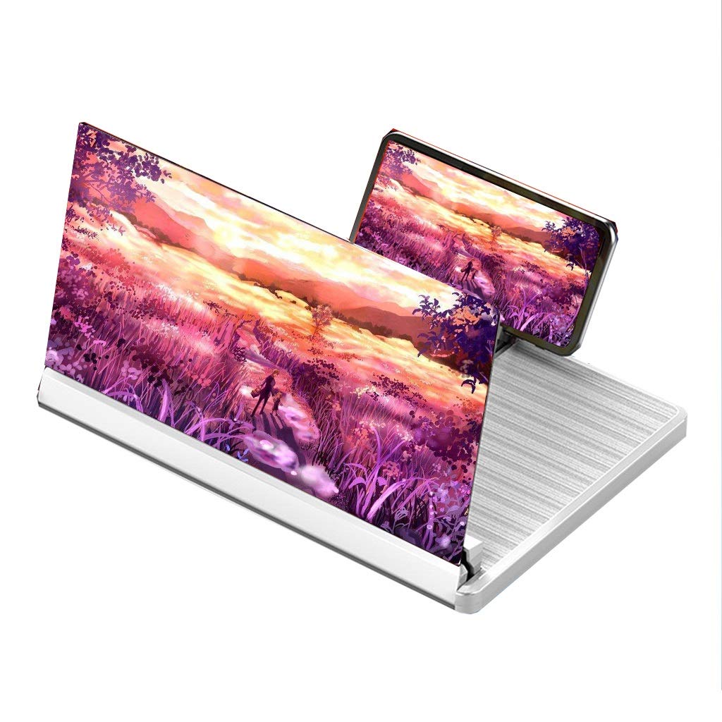 HHGO Smartphone Screen Magnifier Amplifier, 3D HD Projector, Mobile Cell Phone Stands Accessories, Home Theater, Outdoor Portable TV