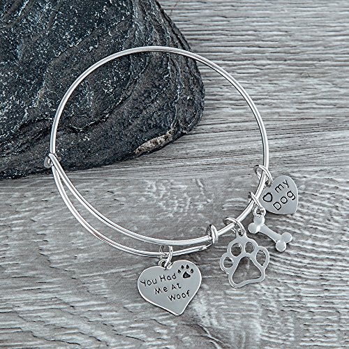 Infinity Collection Dog Charm Bracelet - Paw Print Jewelry- Dog Lovers Bracelet- Dog Owner Bangle - Gift for Dog Lovers, Adjustable Bracelets for Women Dog Mom Pet Lover2