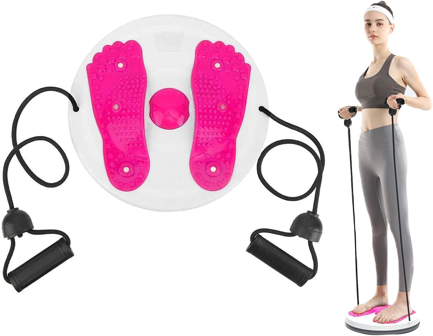 Twisting Waist Disc Balance Boards with Pull Handles for Slimming