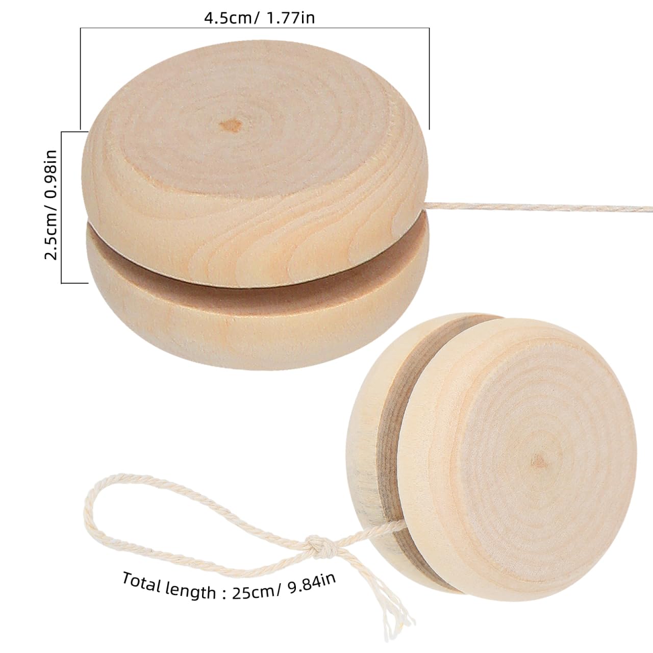 ifundom 30 Pezzi Graffiti Yo-Yo Palla Reattiva Giocattolo Pittura Incompiuta Palla Reattiva Bambini Pittura Graffiti Giocattolo Palla Di Legno Reattiva Palla Di Legno Reattiva