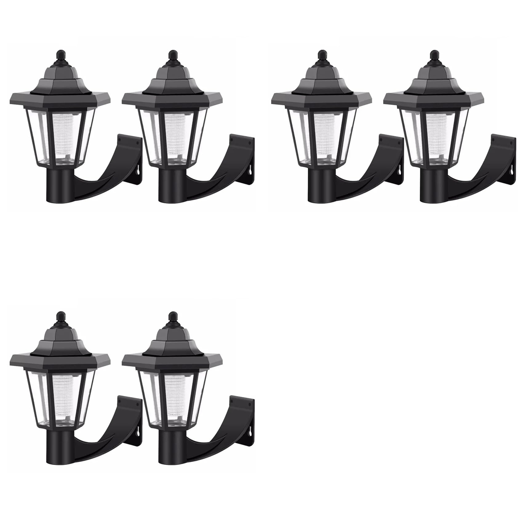 Lampe solaire pour terrasse et poteau de clôture | Lot de 6 balises LED étanches