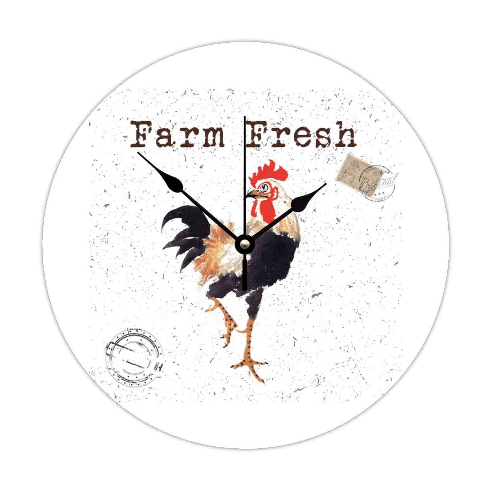 Horloge de ferme coq en bois pour une ambiance rustique de chambre et salon