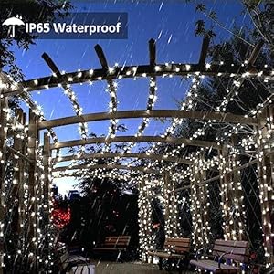 Toodour Solar Christmas Lights 2 Packs Total 144ft 400 LED 8 Modes Solar String Lights Waterproof Solar Outdoor Christmas Lights for Garden Patio Fence Balcony Christmas Tree Decor White
