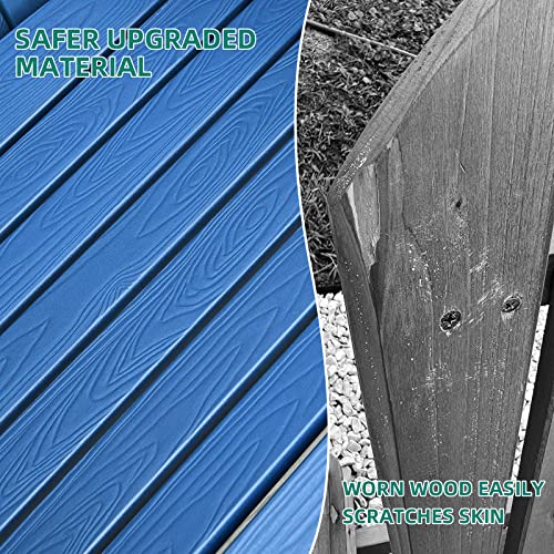 Dwvo Adirondack Chair, All Weather Resistant, Indoor Outdoor Adirondack Chairs For 3+ Years Old, Easy-Maintenance Patio Chair For Backyard, Lawn & Deck, Blue #TOP5