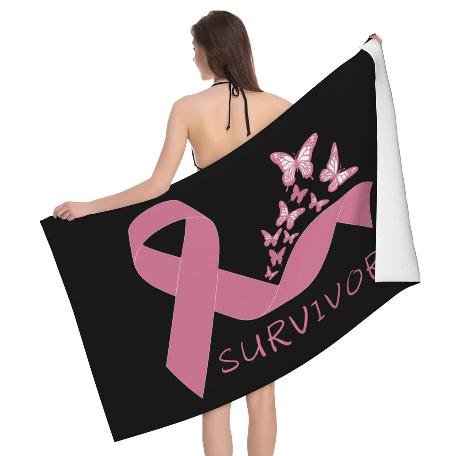 HLBSDM Microfiber Uterine Cancer Survivor Beach Towel Quick Dry Soft Sand Free Beach Towels for Pool Swim Beach Lightweight Thin Towels
