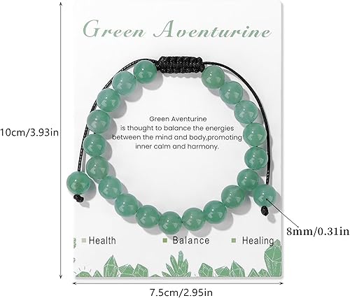 Miniatura 2 de Healing Crystal Bracelet for Women 8mm Natural Stone Crystal Beaded Bracelets Adjustable Handmade Gemstone Bracelet Healing Jewelry Mother's Day