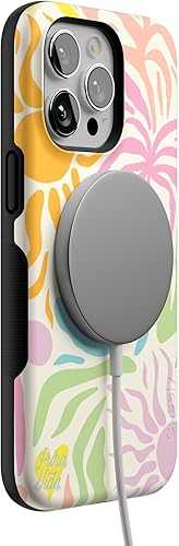 Vista 1462 de Casely Funda para iPhone 15 Pro Max Jardín Secreto Flores mixtas Funda atrevida Compatible con MagSafe y botón de acción Secret Garden