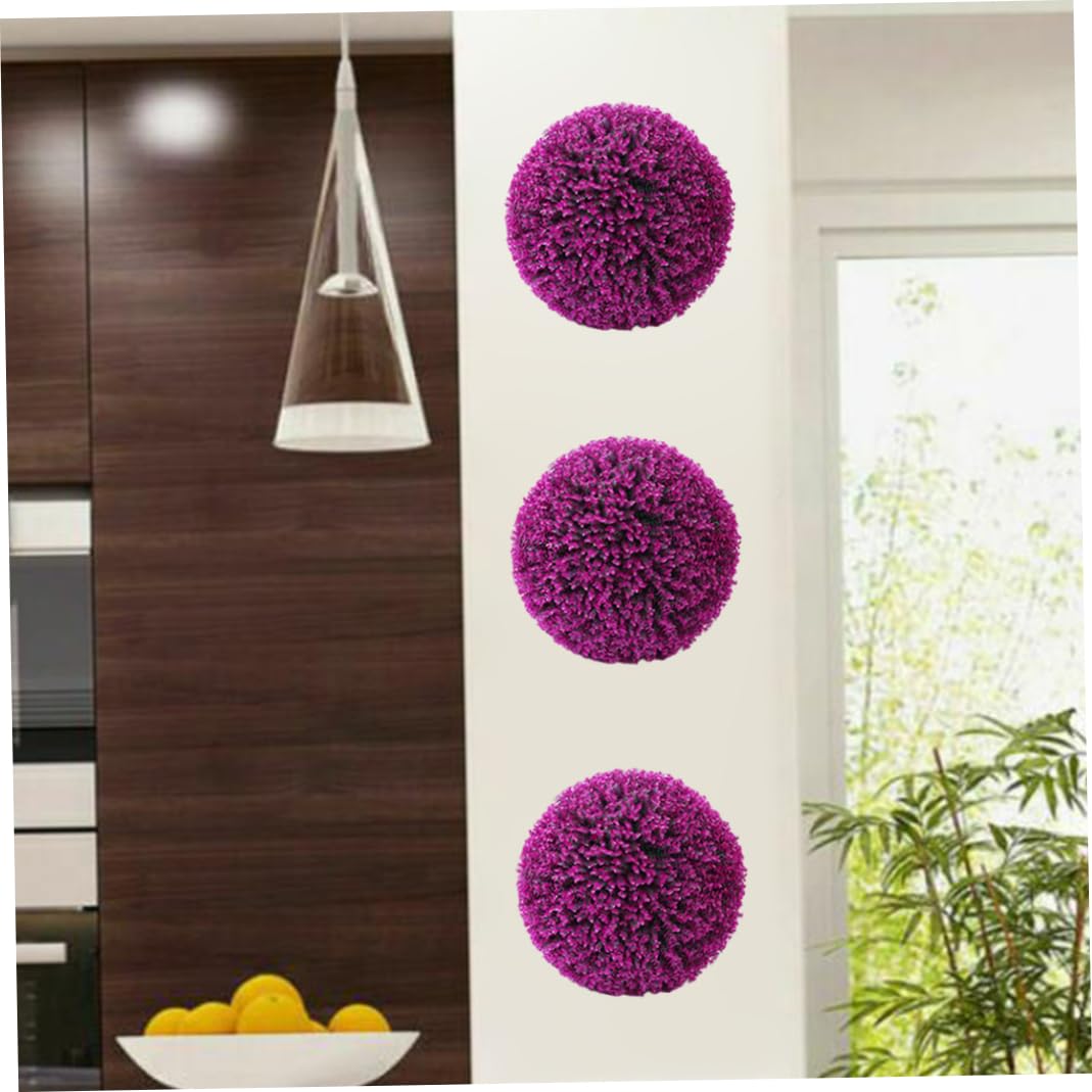 Palla topiaria a pianta artificiale, palline decorative in finto bosso, palla di erba pianta finta impiccata da 35 cm per decorazioni per la casa violaceo - rosso