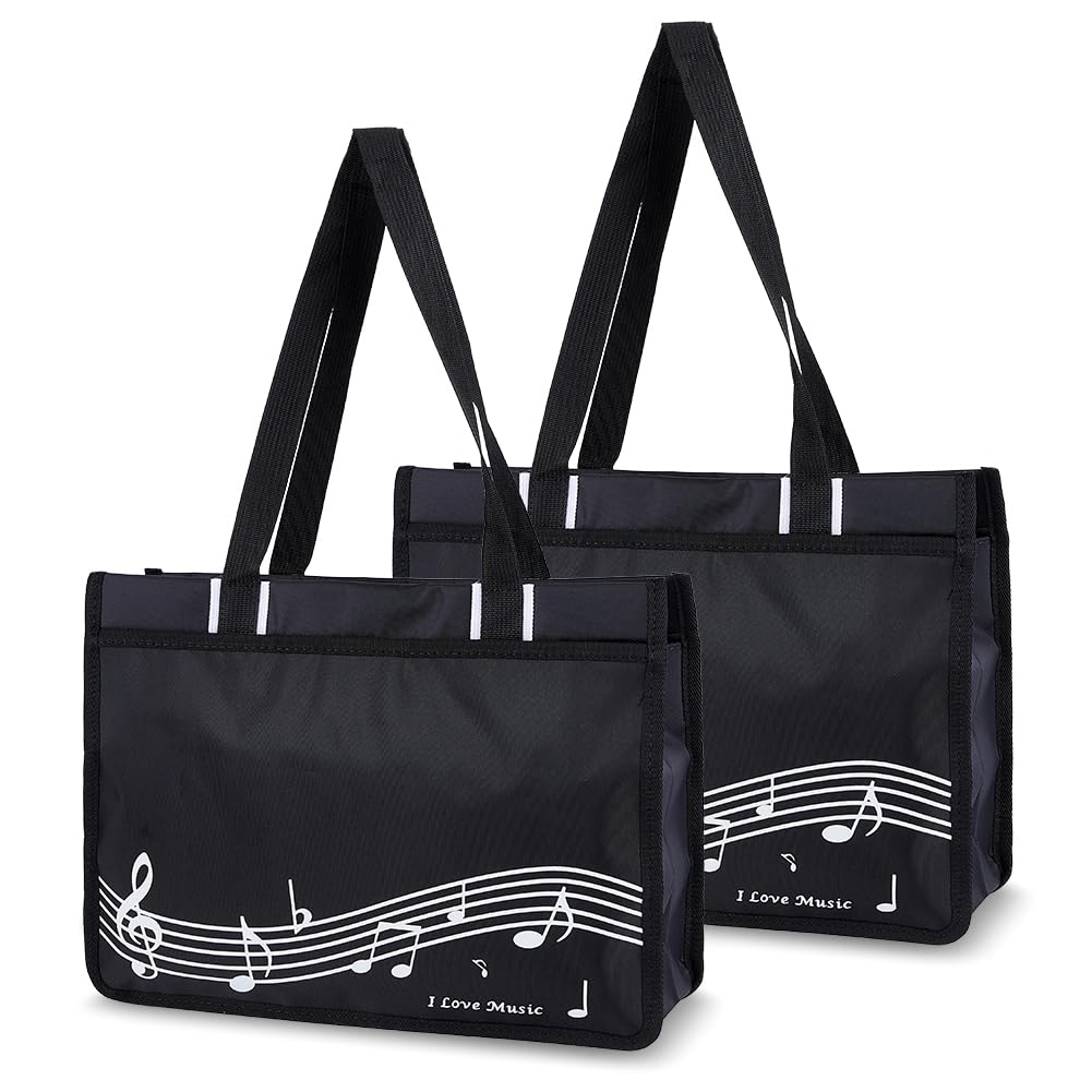 MAYJOYDIY 2 bolsas de mano de tela Oxford impermeables con asas para profesores de música, estudiantes, regalos para músicos