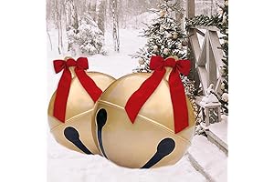 2PCS Inflatable Christmas Ball 23.6IN Giant Jingle Bell Inflatable Ball Fun Christmas...