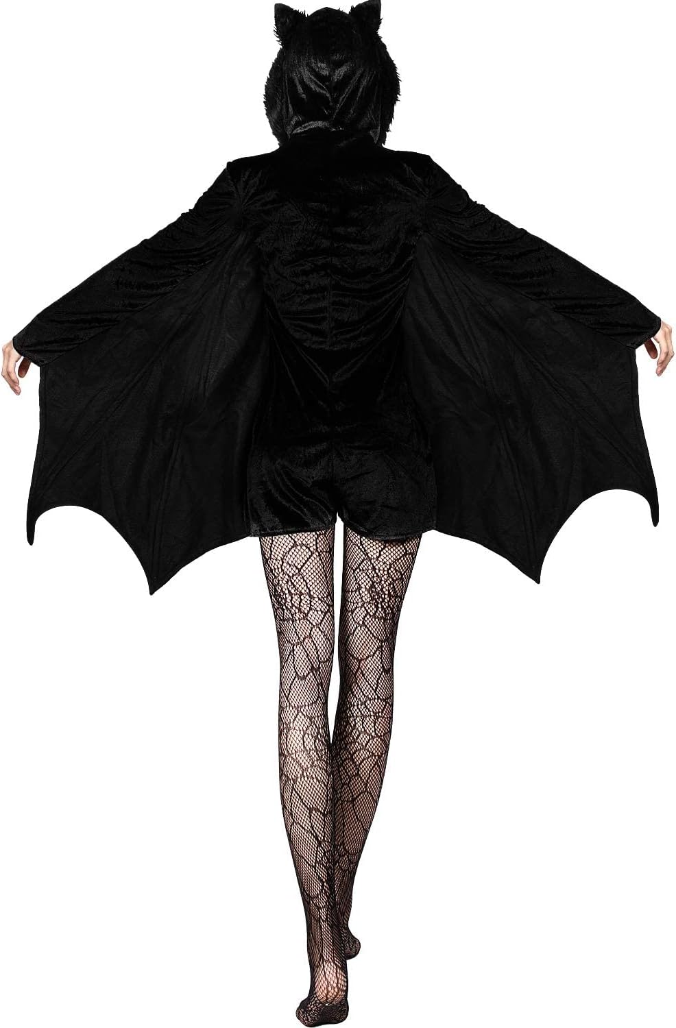 Zhanmai 3 Pieces Halloween Bat Costume Women Set Cosplay Black Bat Mask, Spider Printed Stocking for Adult Vampire Party - Image 5