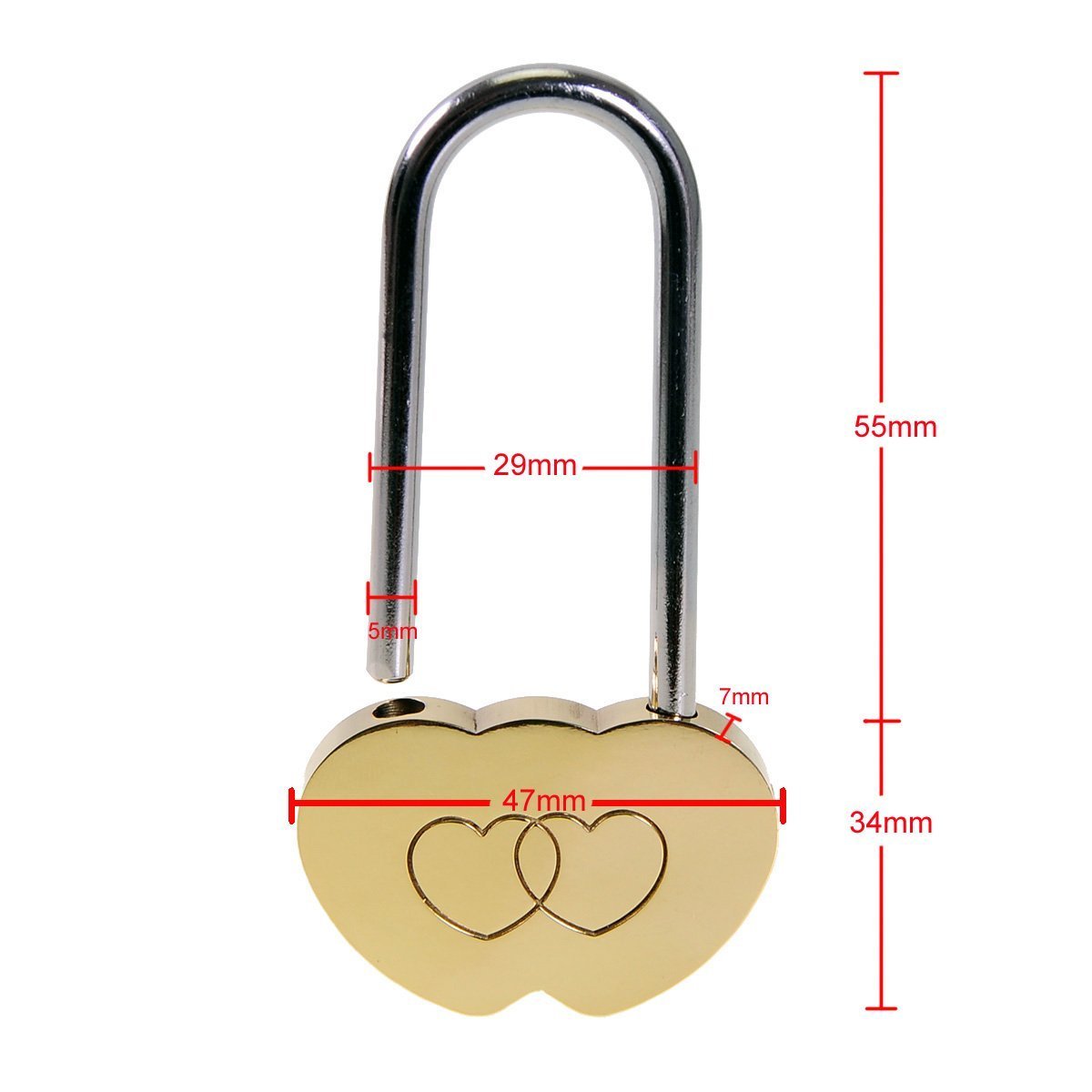 VerRich 2 Candados Con Forma De Corazón De 3.5 Pulgadas Y 1.969 In, Eternamente Para Enamorados, Bodas, Puentes, París, Aniversario (sin Llave