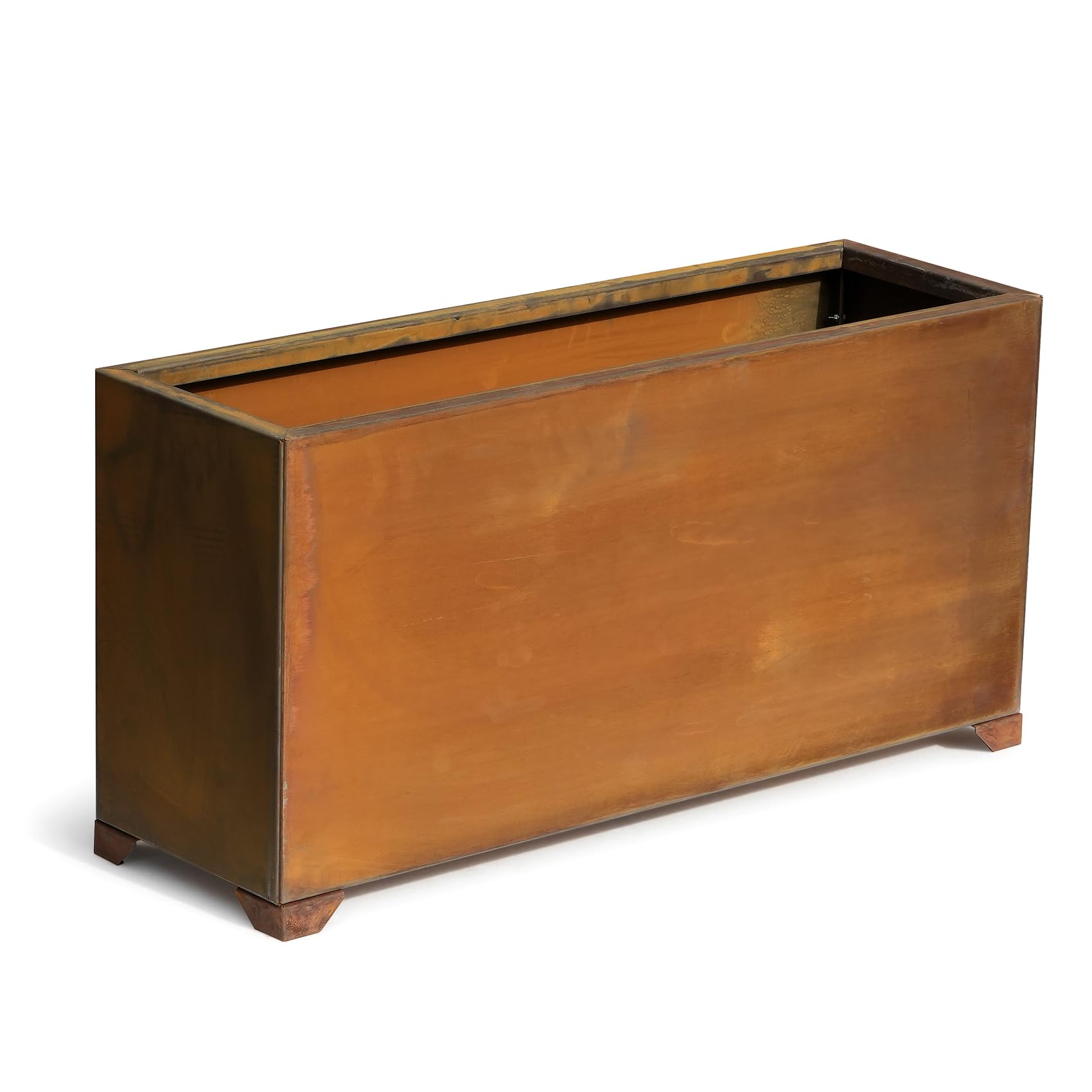 onlyfire Maceta Grande para Exterior, Jardinera Rectangular de Acero, Maceta Grande para Exterior, Ideal para Jardín, Terraza y Balcón, Jardinera Vintage con Orificios de Drenaje, 81,5x25,2x40,6cm | Jardinera rectangular para jardín, patio y balcón - páti