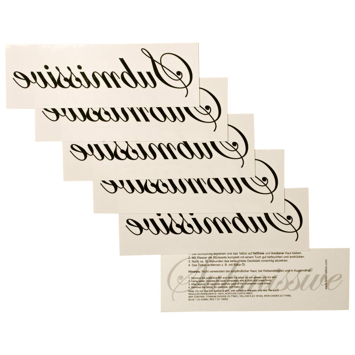 10 x "Submissive" Tattoo lettering in black - Sexy Kinky BDM Tattoo (10)