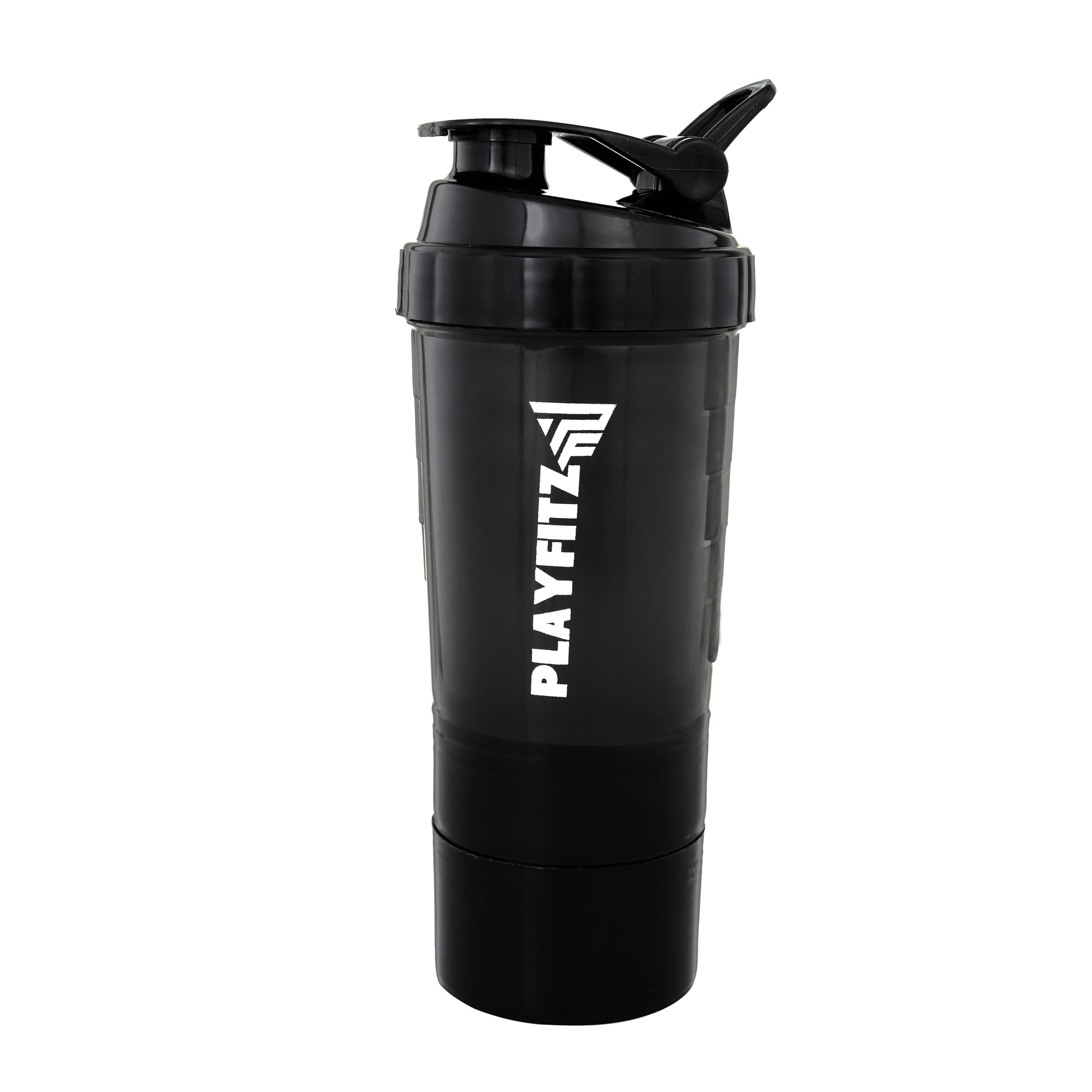 PLAYFITZ WAVE PRO Spider Gym Shaker Bottle, Shakers for Protein Shake with 2 Storage Compartment, 100% Leakproof Guarantee, Gym Shaker for Workout Pack of 1, Black 600ml-image-41