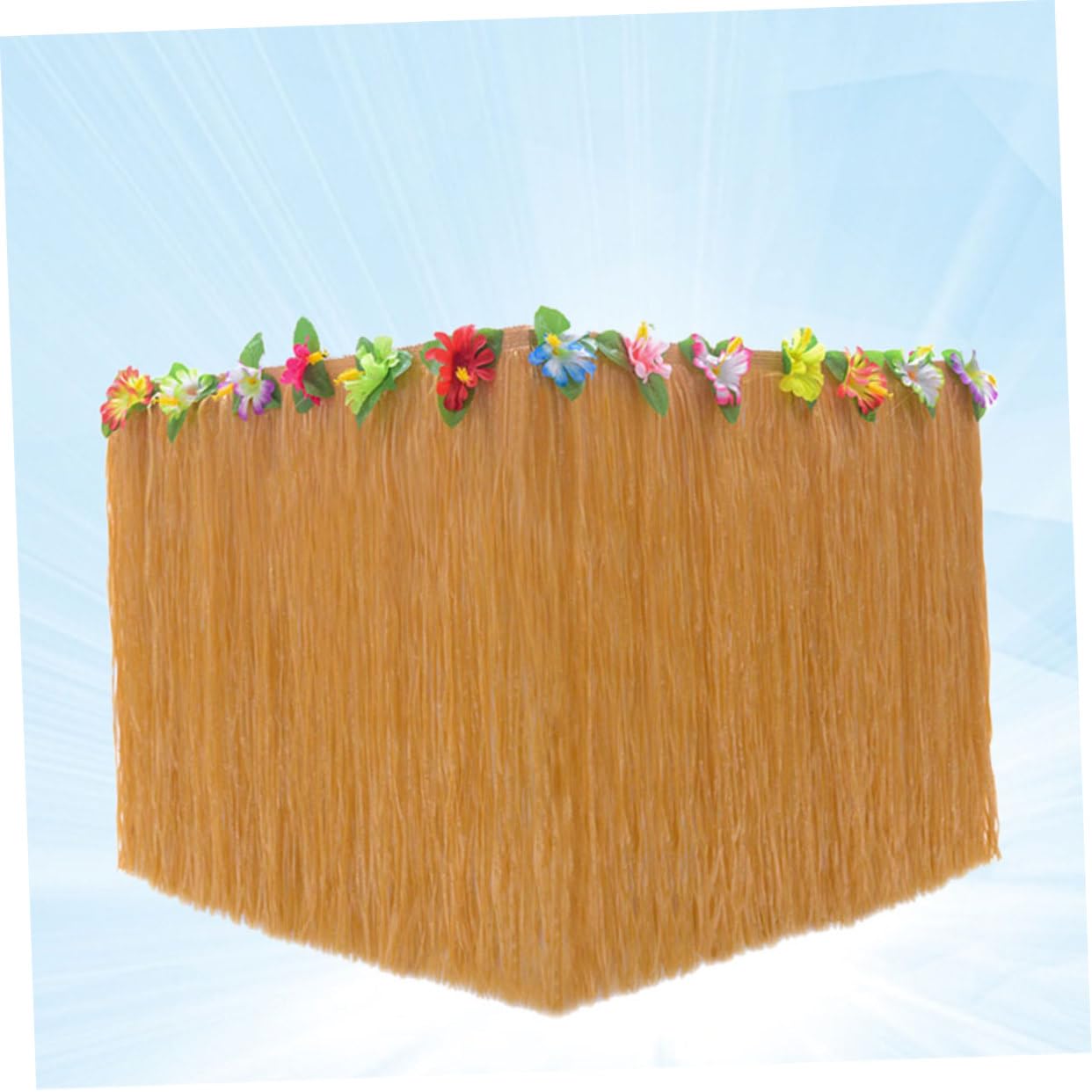 NAMOARLY 41pcs Hawaiian Table Skirt Suit with Monstera Pattern Plastic Grass Skirt for Decor Lightweight Elegant Random Color