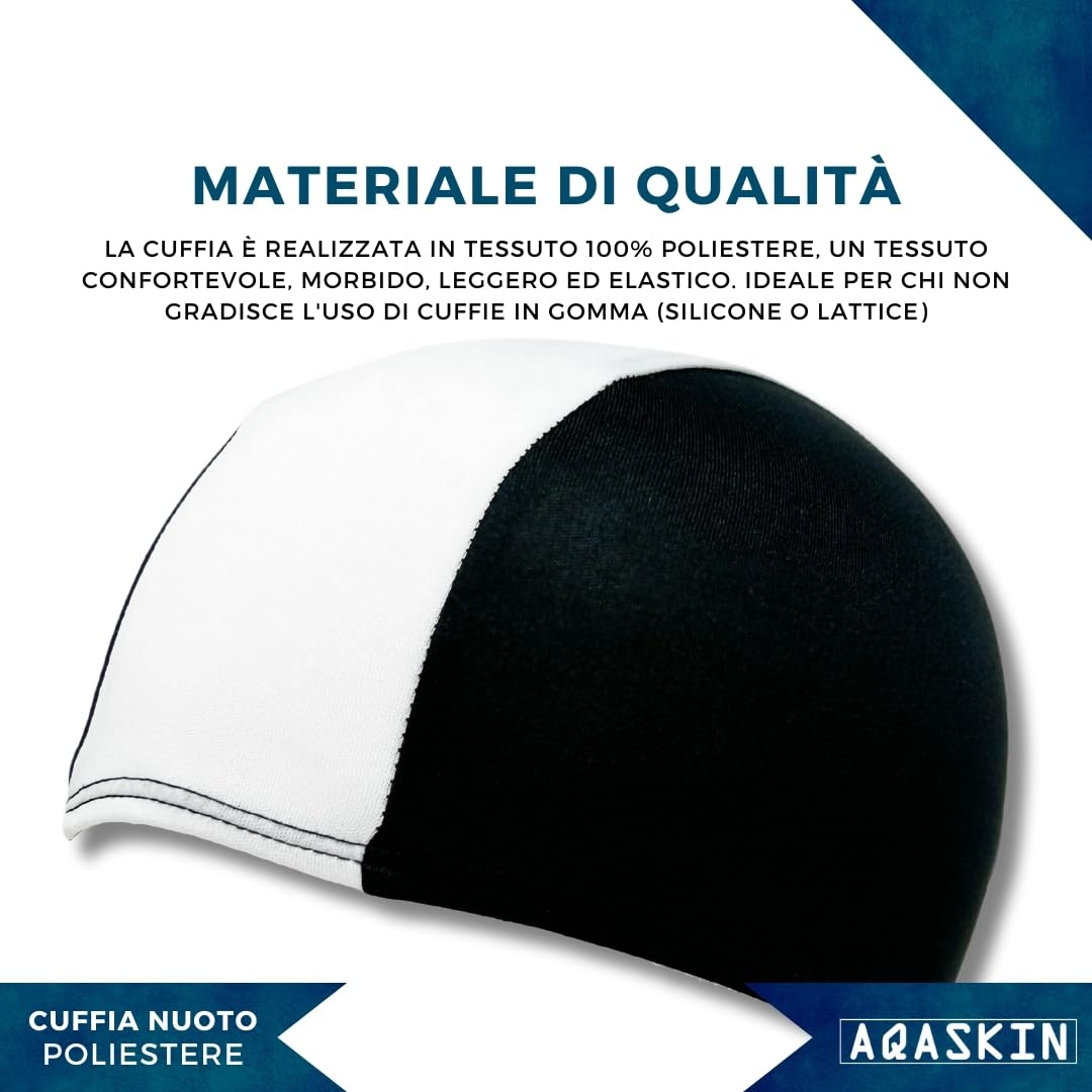 Cuffie Nuoto Professionali in POLIESTERE - SCONTI QUANTITÁ - Cuffia Piscina Poliestere Unisex, Cuffie Acquagym per Adulti e Ragazzi.