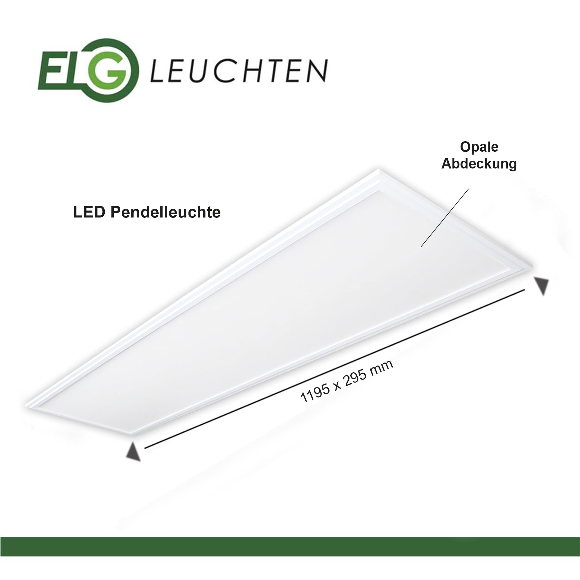 LED Pendelleuchte Panelleuchte 40 Watt 3600 Lumen 120cm 4000K | Neutralweiss, Inklusive Treiber, Runder Deckenbaldachin, Seilaufhängung