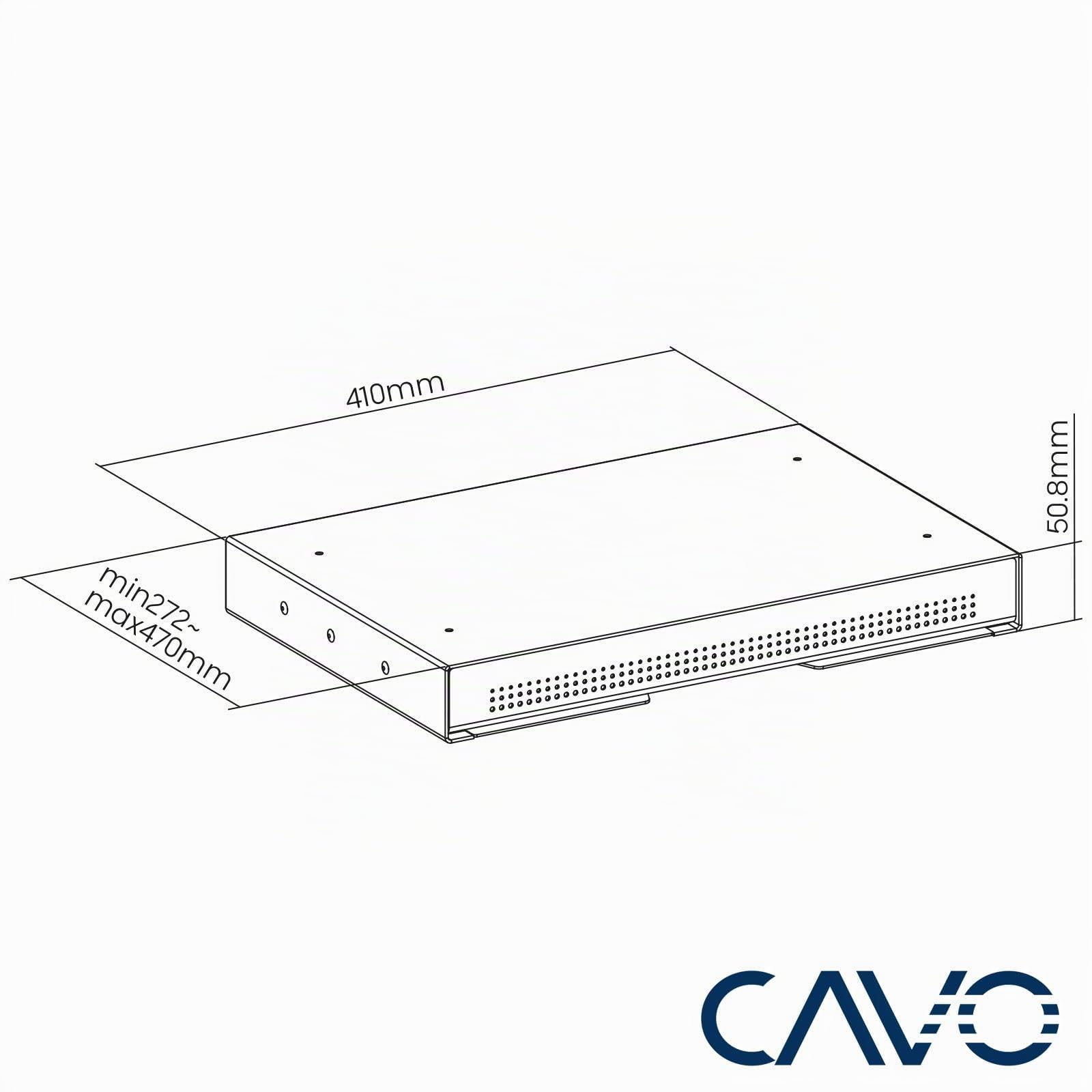 CAVO Cassetto portadocumenti in acciaio 410 x 272 mm bianco, cassetto da tavolo sottopiano