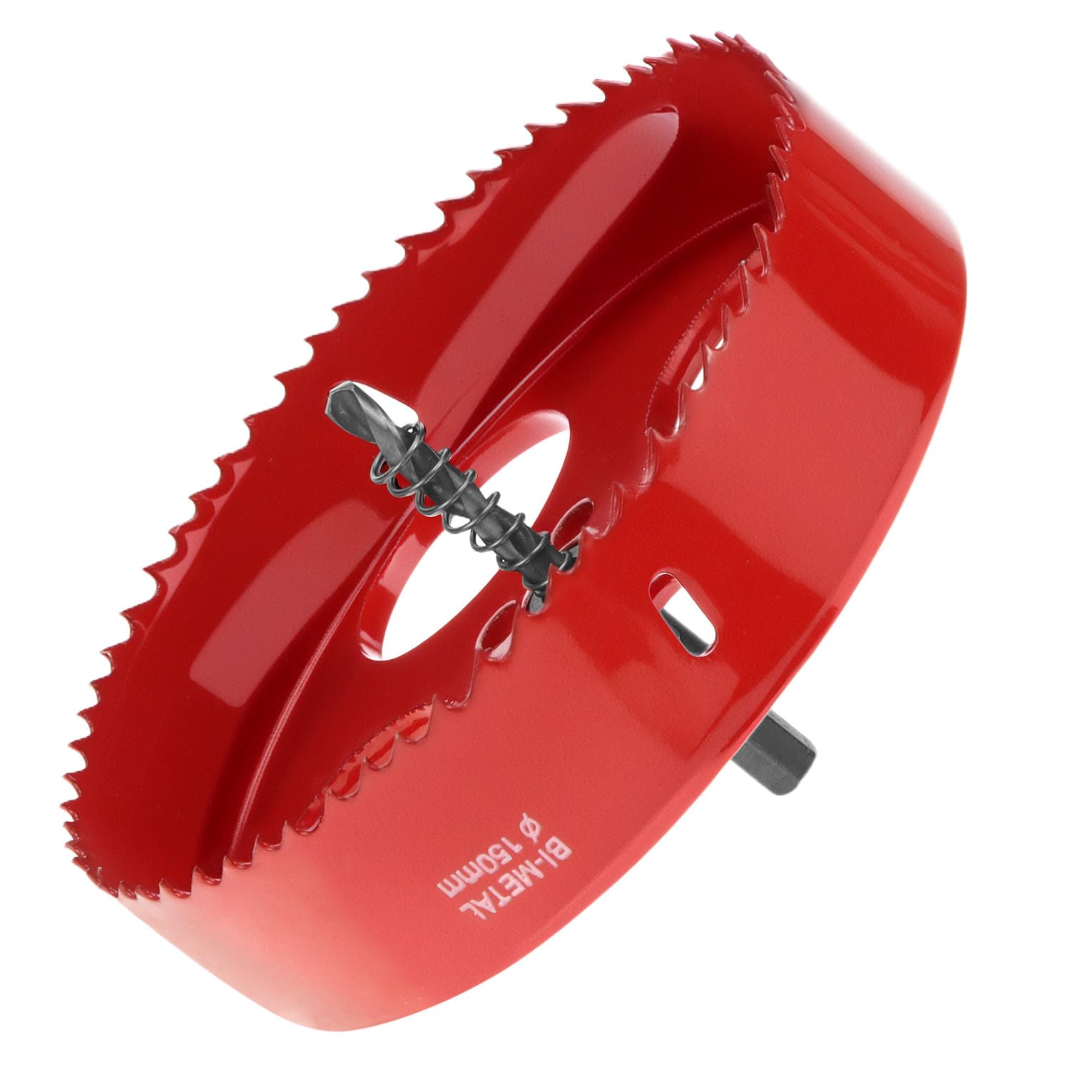 QWORK® Otwornica 150mm, otwornica bimetalowa HSS M42, z chwytem sześciokątnym i wiertłem do aluminium, żelaza i drewna