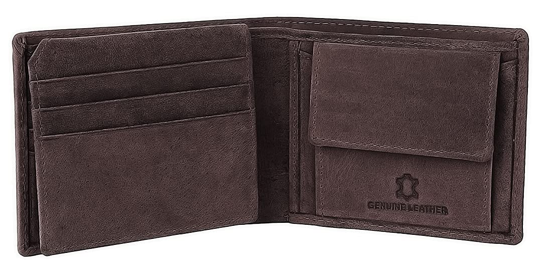 WildHorn ® Men's Antlers Hunter Leather Wallet (Dark Brown) - Image 4 thumbnail