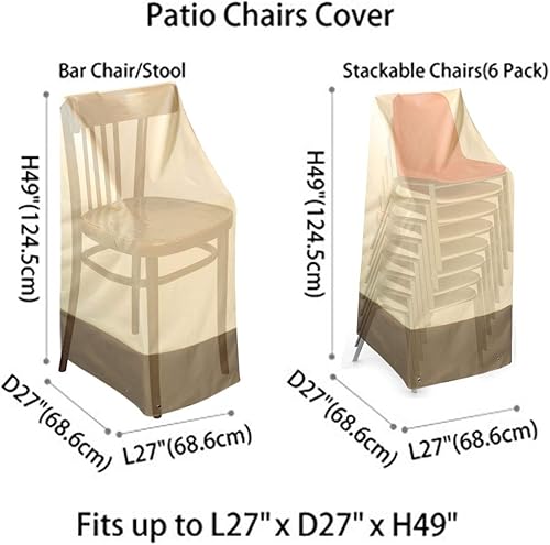Miniatura 2 de RosieLily Fundas para sillas de patio con respaldo alto, impermeables, resistentes, apilables, para taburetes de bar al aire libre, fundas para