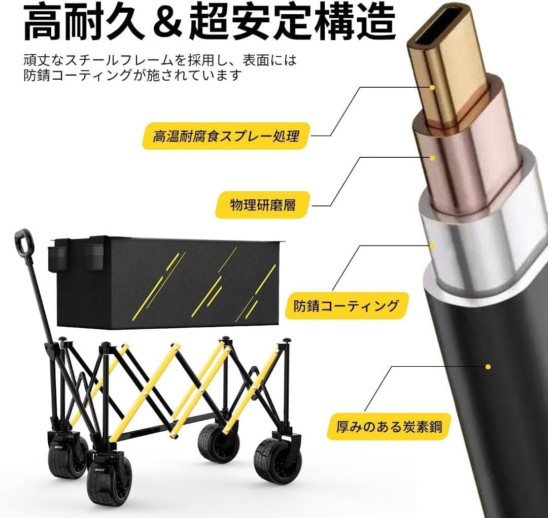 キャリーワゴン キャリーカート キャンプカート 耐荷重200kg 大