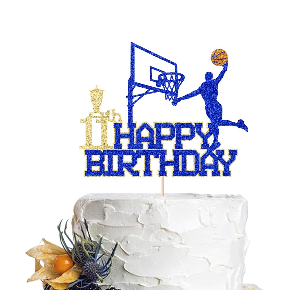 Basketball Happy 11th Birthday Cake Topper，Basketball Sports Theme，Boys Girls 11 Years Birthday Party Decorations Supplies,Pick 11 Fabulous Birthday