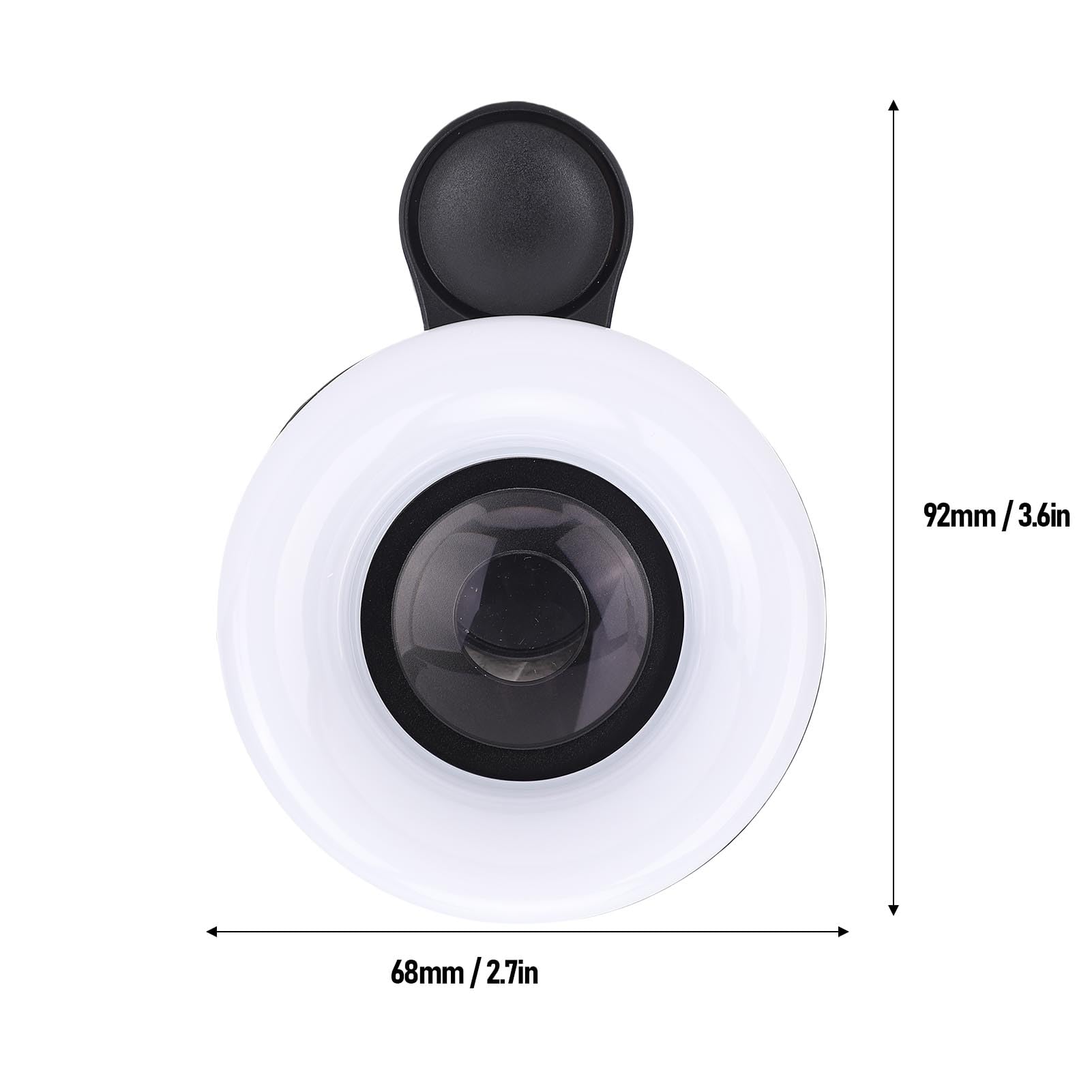 Denash Lente Macro con Luce a LED, Luce di Riempimento di Ingrandimento 15x con luminosità a 5 Livelli per la Fotografia di Ciglia