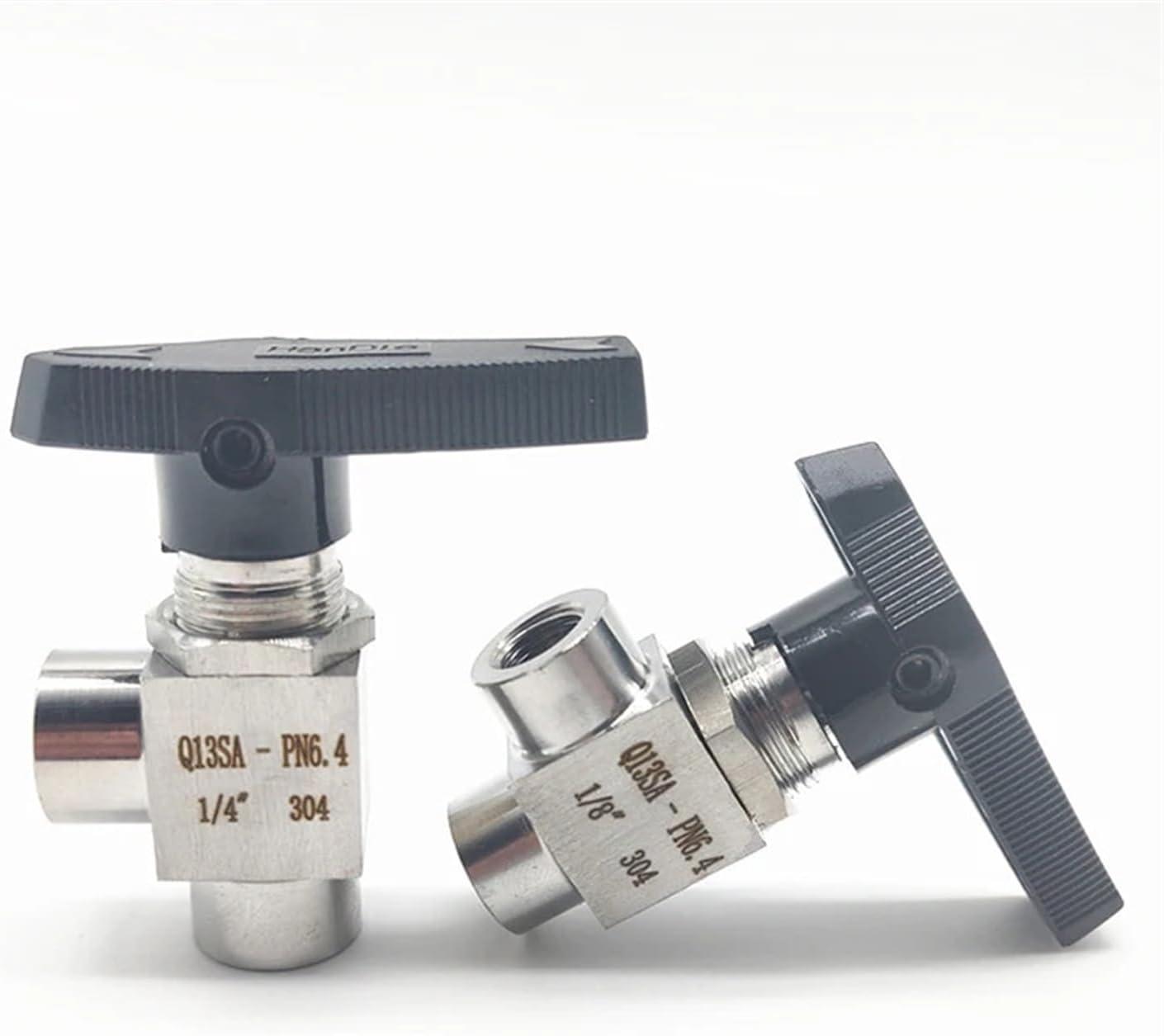 High Pressure Female Thread Ball Valve 1/8" 1/4" 3/8" 1/2" 3/4" Stainless Steel Right Angle 2 Way Pipe Fitting(3/8")