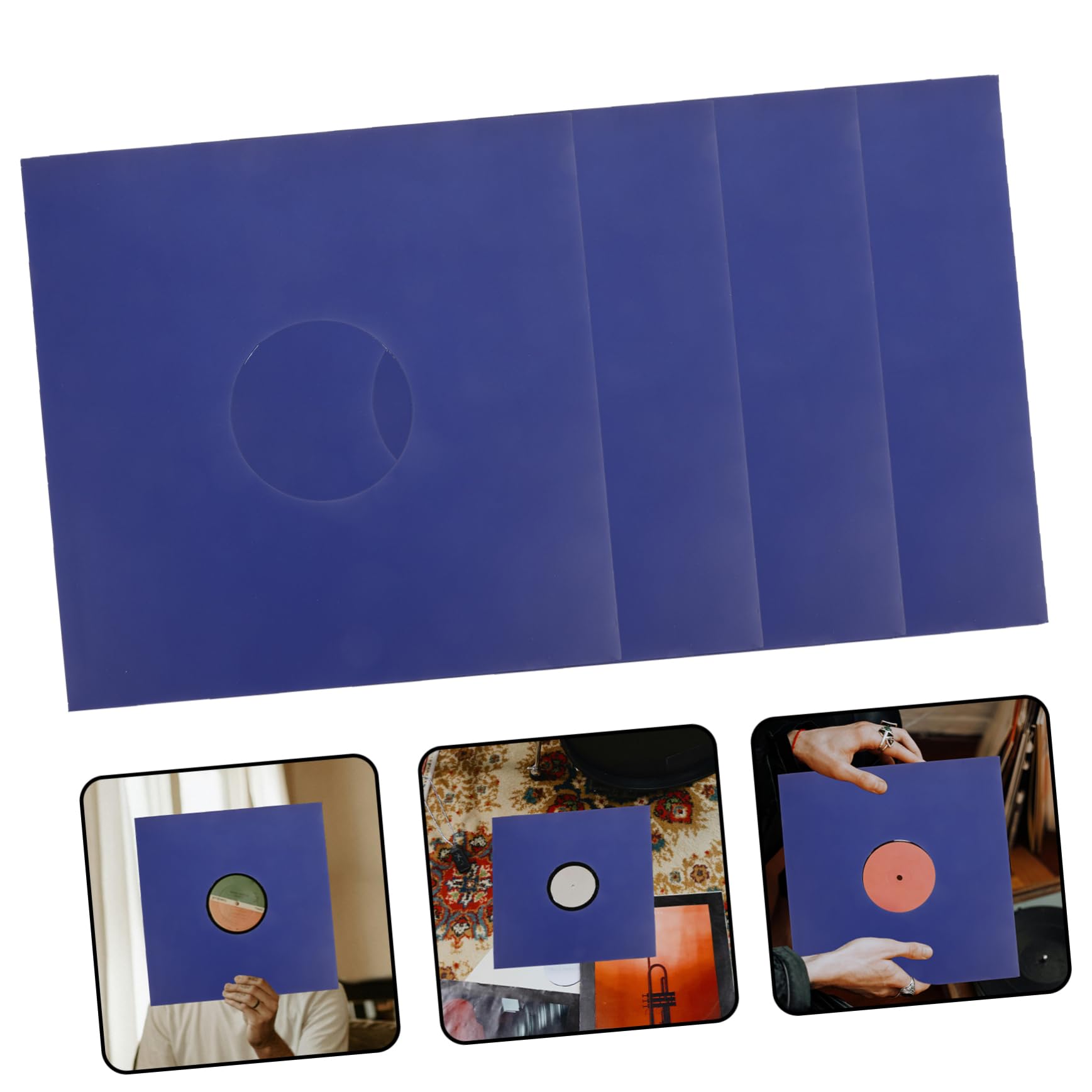 Levemolo Custodia Giacca per Vinile in Carta Kraft Blu da 12 Pollici, Resistente e Non Facile da Strappare, Set da 10 Pezzi per Proteggere Dischi in Vinile e Mantenere Puliti i Tuoi Dischi