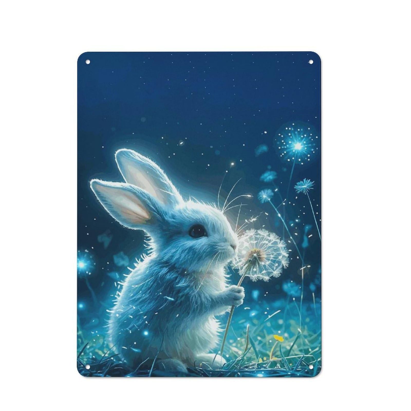 Rustic Vintage Metal Sign 40x30cm Featuring Rabbit, Home Bar Decor for Cafe, Pub, Workshop Or Home Bar