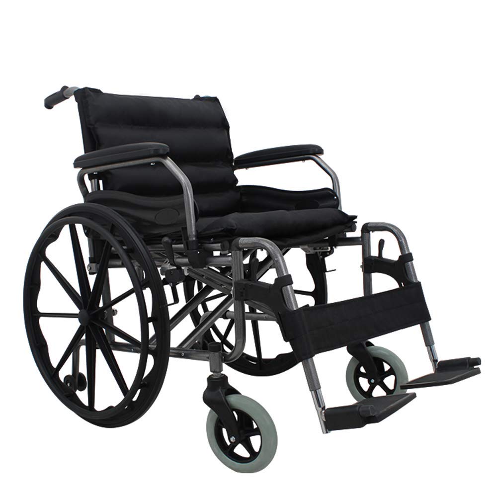 Silla de Ruedas Manual Ligera,Silla de Transporte Plegable con Reposapiés para Ancianos