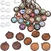 ToBeIT Bezel Pendant Trays Round Wooden and Glass Cabochon Round Clear Dome for DIY Crafting Photo Jewelry Making (color-A/18)