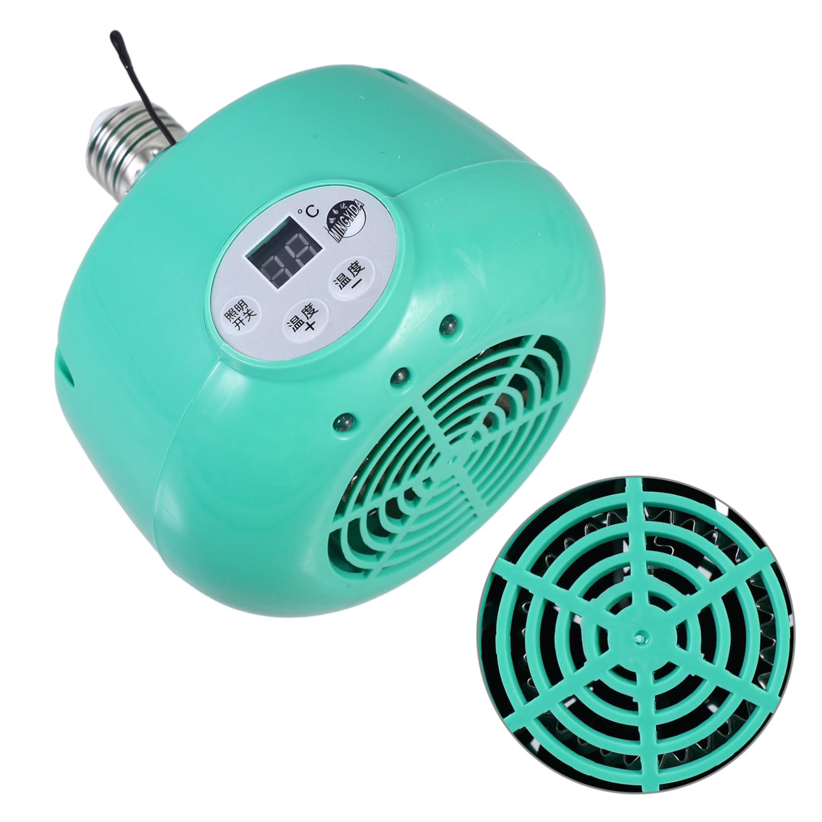 Lampada Riscaldante per Rettili e Uccelli, Emettitore di Calore | 1 Pezzo, Plastica e Metallo, Verde, senza Emissione Luminosa, per Terrario