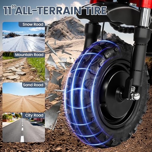 Image of T /TAN 5600W Dual Motor Electric Scooter for Adults - UP to 50MPH, 45 Miles Range，Featuring 48V 26Ah Battery，500LBS Capacity - 11-Inch Off-Road Tires，Electric Scooter with seat，Removable Seat