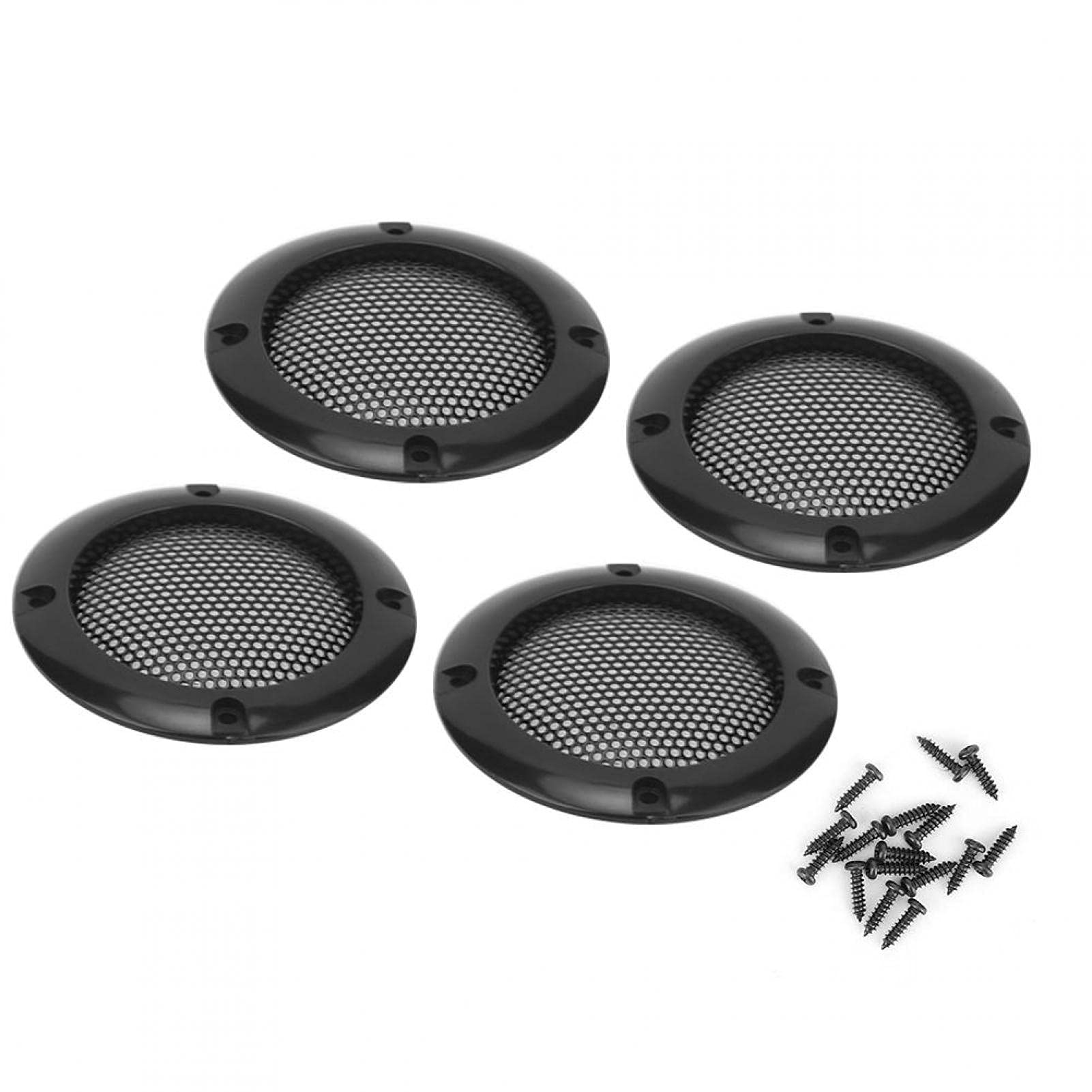 Griglia per altoparlante 4 pezzi Griglia per altoparlante audio 2 pollici Protezione per altoparlante audio per auto Griglia per griglia per altoparlante Decorativo(BUIO