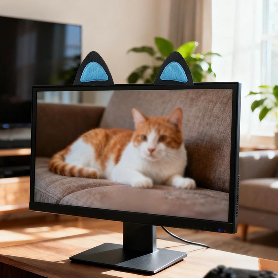 Amazon.co.jp: 2個入り 猫耳 コンピューターモニター装飾 可愛い