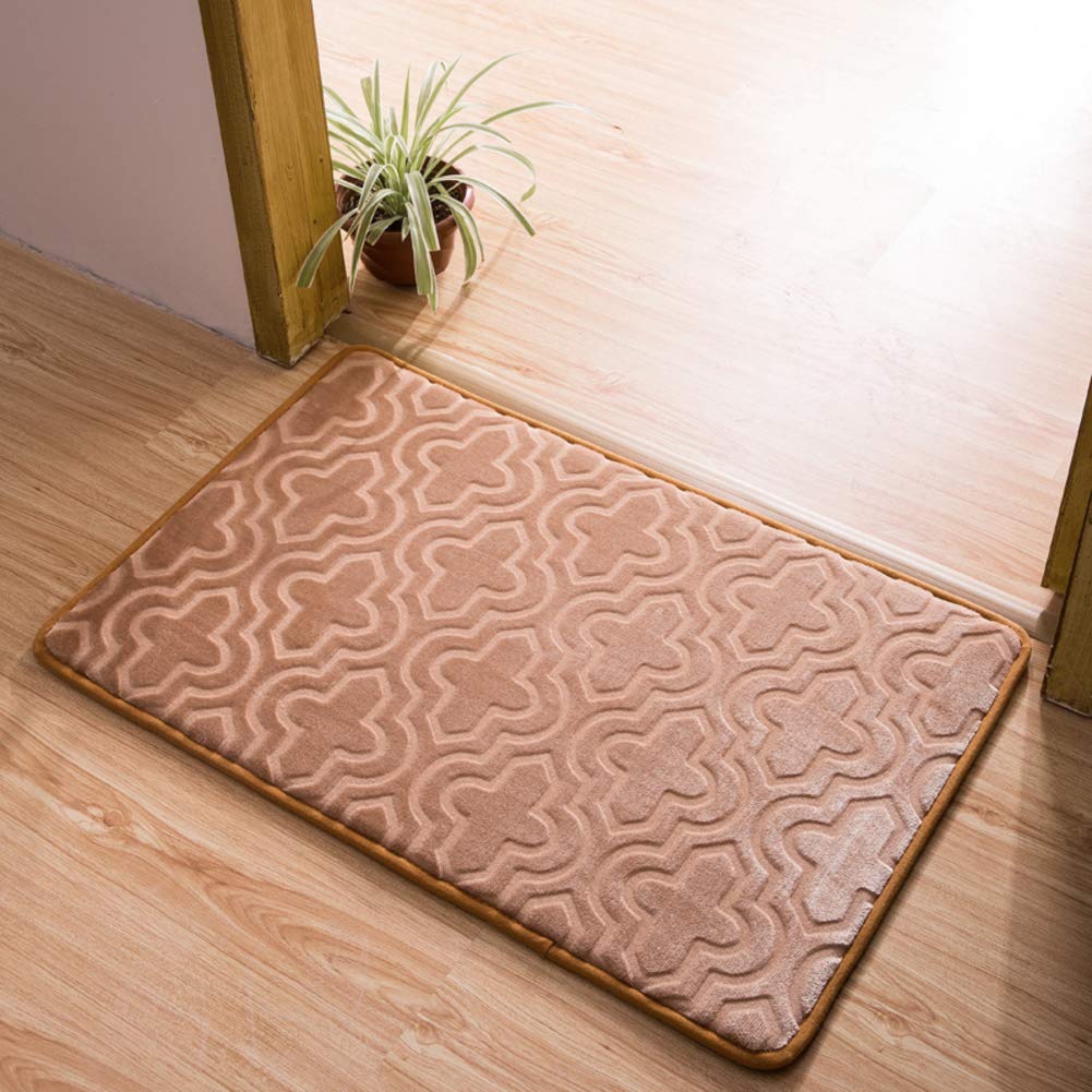 Memory Foam Badezimmerteppichmatte, rutschfeste Toilettenfußmatten Wasserabsorbierend Super Cosy Velvet Badewannenmatte Plüschbadematte-o 80x100cm