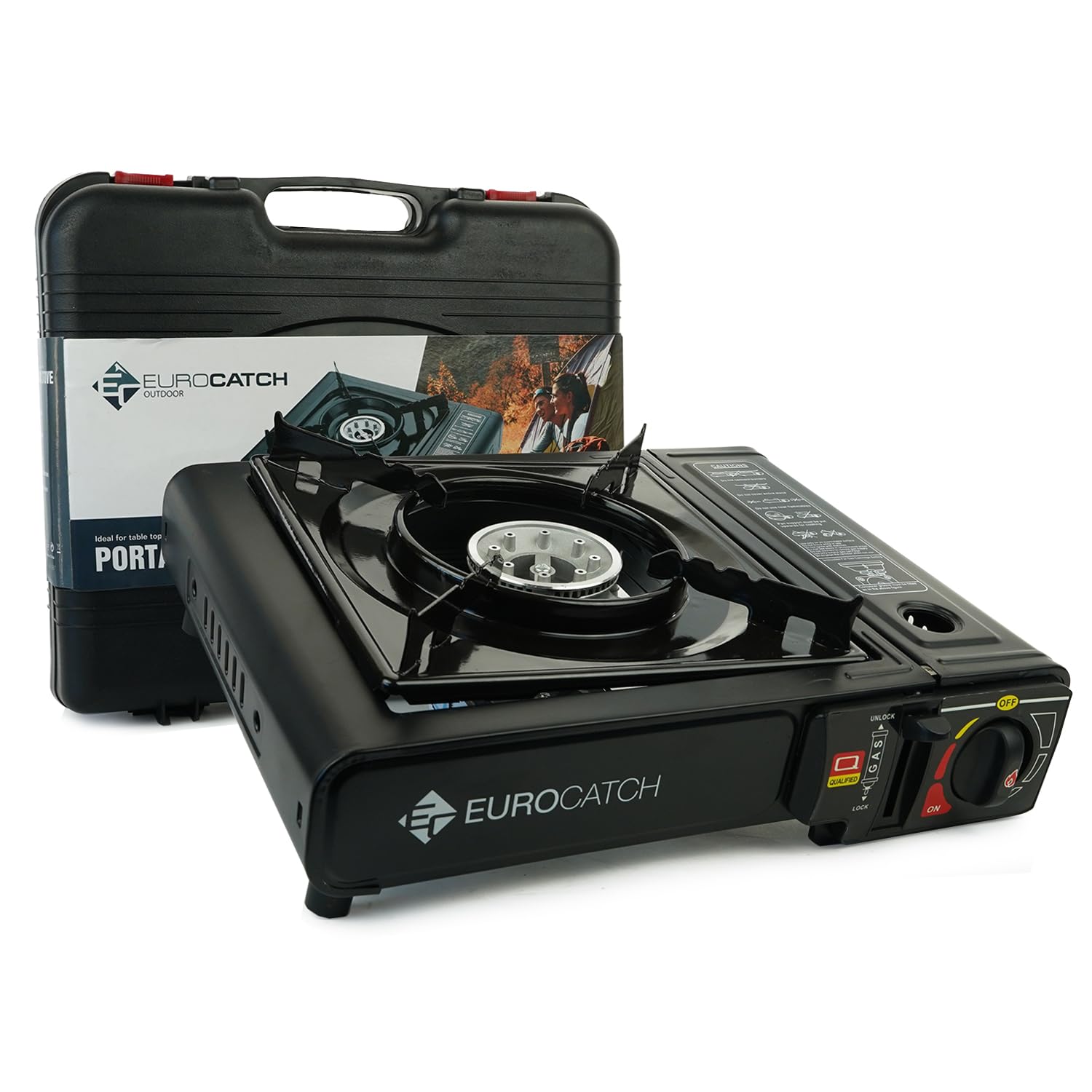 Eurocatch Gas stove - Camping stove - Gas burner - Gas cooker - Hob - Carrying case