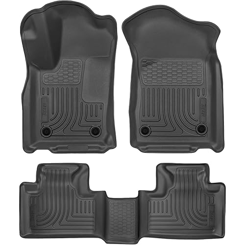 Husky Liners Weatherbeater Floor Mats | Fits 2016 - 2025 Dodge Durango; 2016 - 2021 Jeep Grand Cherokee; 2022 Jeep Grand Cherokee WK | Front & 2nd Row, 3-pc Black - 99151
