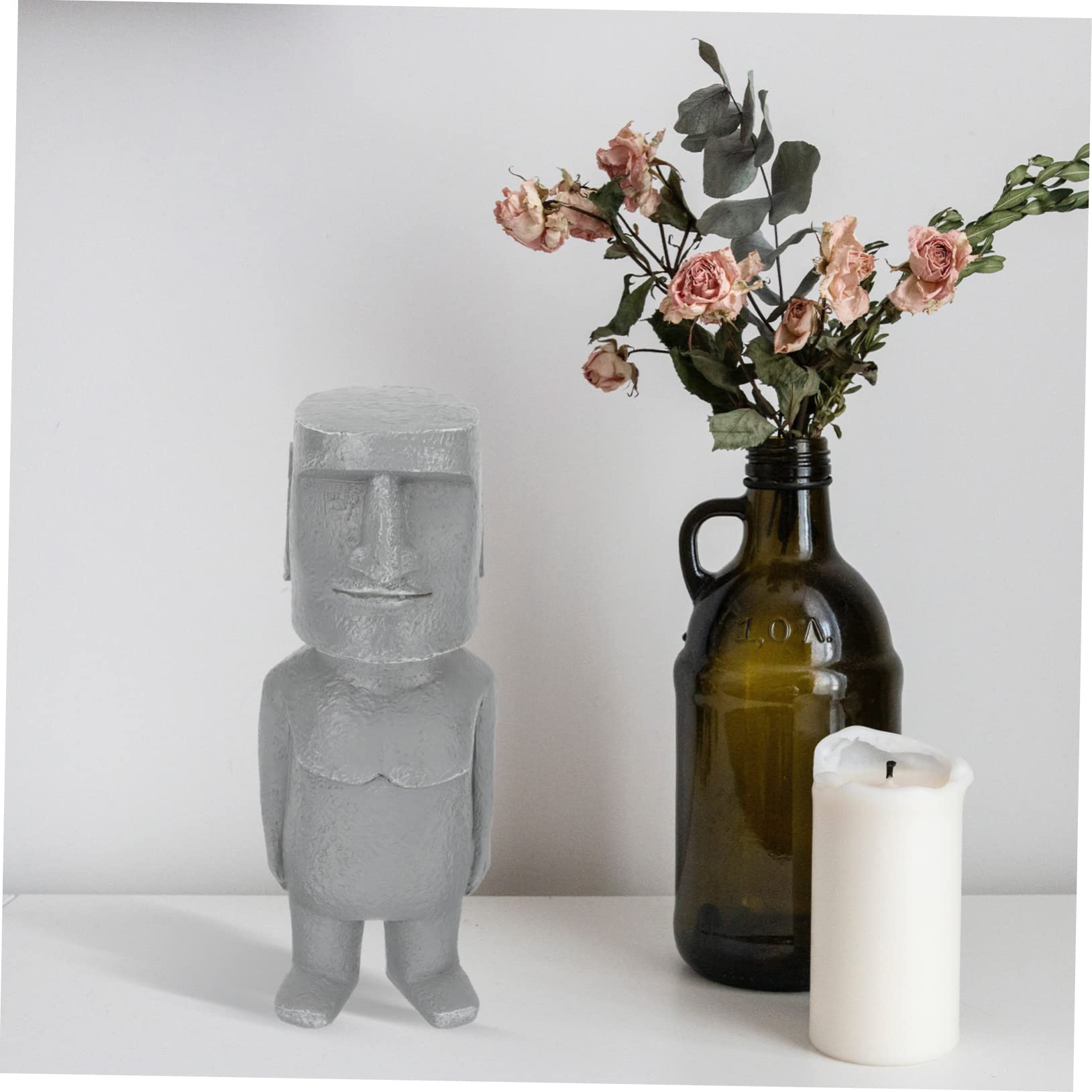 BESPORTBLE Decorazione Moai in Resina e Compatta, Statuetta di Design Vivace e Delicato per Ornamento Casa e Ufficio