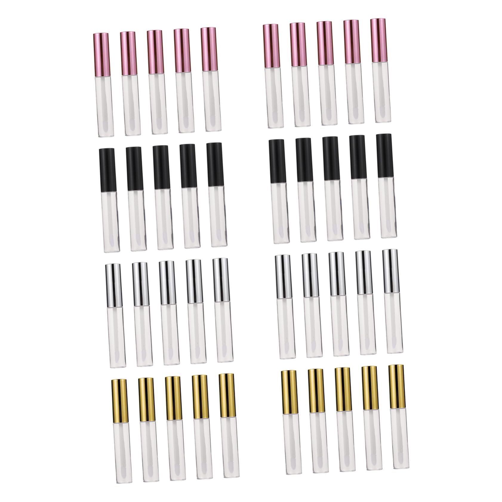 Tubo per Lucidalabbra 10ml in Abs, Set da 40 Pezzi | Testina a Pennello, Ricaricabile e Anti-perdita, per Lip Balm e Cosmetici Fai da Te