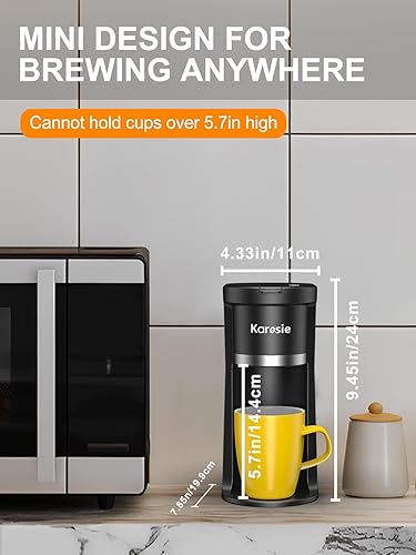 Miniatura 6 de Cafetera pequeña de una sola porción, preparación rápida para K-Cup y café molido, tamaños de preparación de 6 a 12 onzas, cafetera de una sola taza