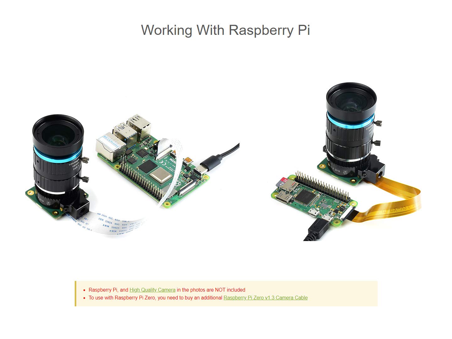 Waveshare Quality Industrial Telephoto Lens with 16mm Focal Length, Multi Field Angle and C-Mount Compatible with Raspberry Pi Camera…