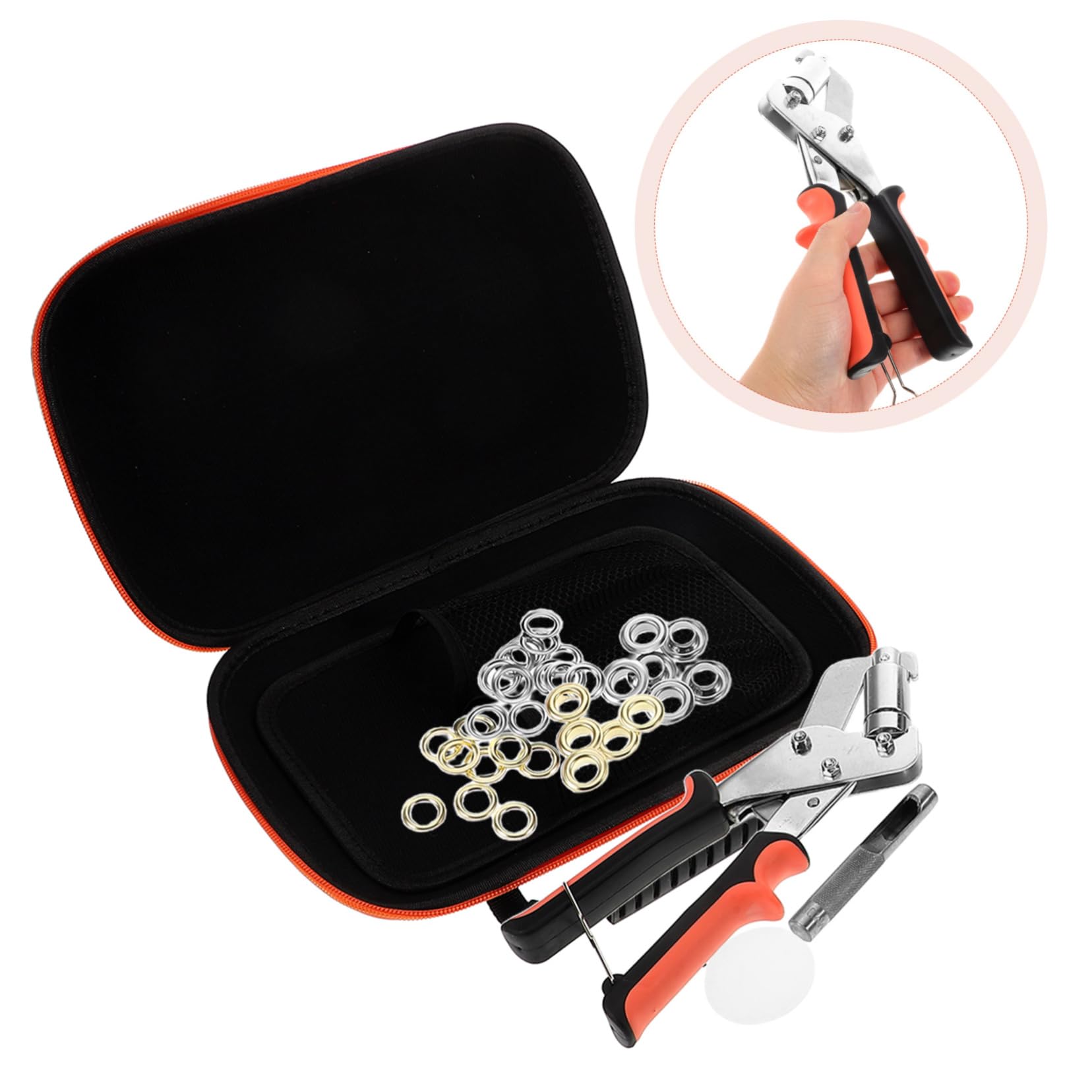 SHINEOFI Kit de Herramientas para Ojales Perforadora de Metal y Tela Juego de Alicates Portátil para Manualidades Reparación Bolsa