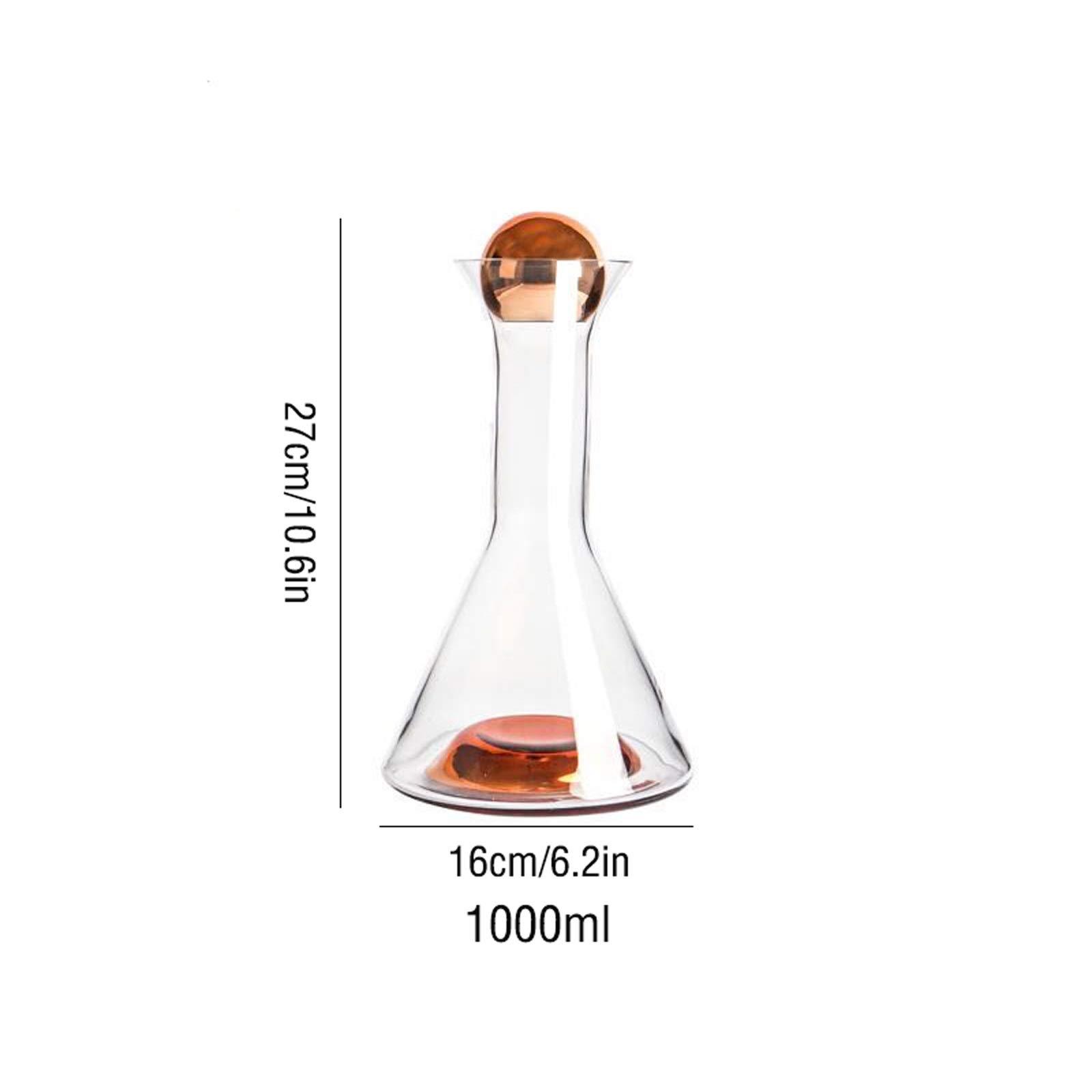 TOMYEUS Teekannen Trinken Exquisite Roségold-Glaskrug- und Glaskugelabdeckung Kreativglaskaraffe kann for Saft, Milchkälte oder heiße Getränke verwendet Werden Trinkflaschen