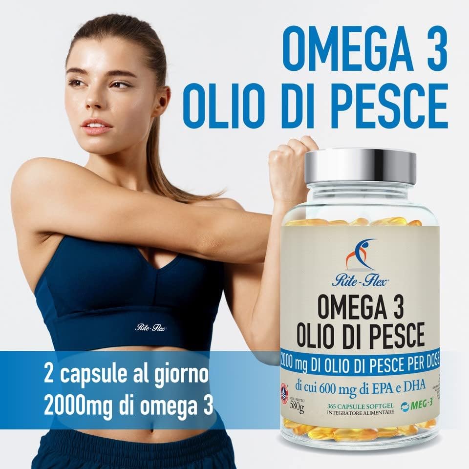 Omega 3 Fish Oil 2000 mg | Food Supplement 600 mg EPA and 3 -