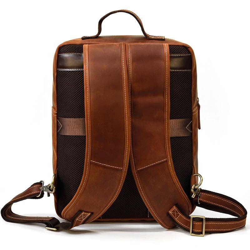 Vintage Leather Mens 15 Inch Laptop Bag, Leather Mens Backpack, Briefcase Travel Bag4